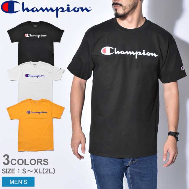 メール便可 チャンピオン Tシャツ メンズ 半袖 ロゴ 黒 白 トップス カットソー Gt19 Champion Heritage Tee Big C Logo Yの通販はau Pay マーケット Z Craft