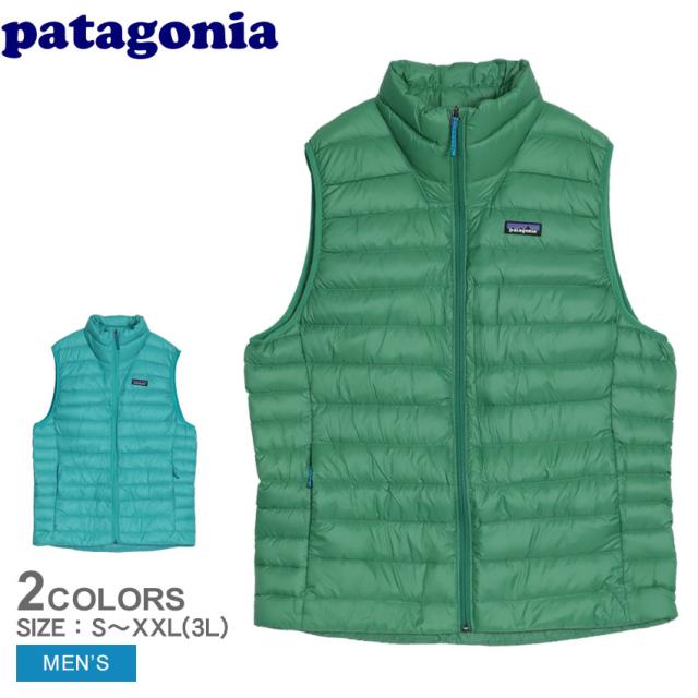 パタゴニア ベスト メンズ メンズ・ダウン・セーター・ベスト グリーン 緑 ブルー 青 PATAGONIA 84623 ベスト ダウン トップス アウター 上着 軽量 軽い アウトドア キャンプ 保温 防寒 ロゴ シンプル カジュアル ジップアップ 登山の通販は