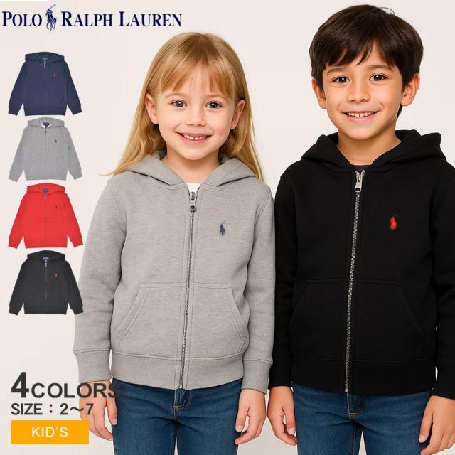 ポロ ラルフローレン パーカー キッズ ジュニア 子供 コットンブレンドフリース フーディ グレー ブラック 黒 POLO RALPH LAUREN 322547626 ジップパーカー 裏起毛 上着 羽織 長袖 フード フーディー トップス ジップアップ 無地 ロゴの通販は 8,894円