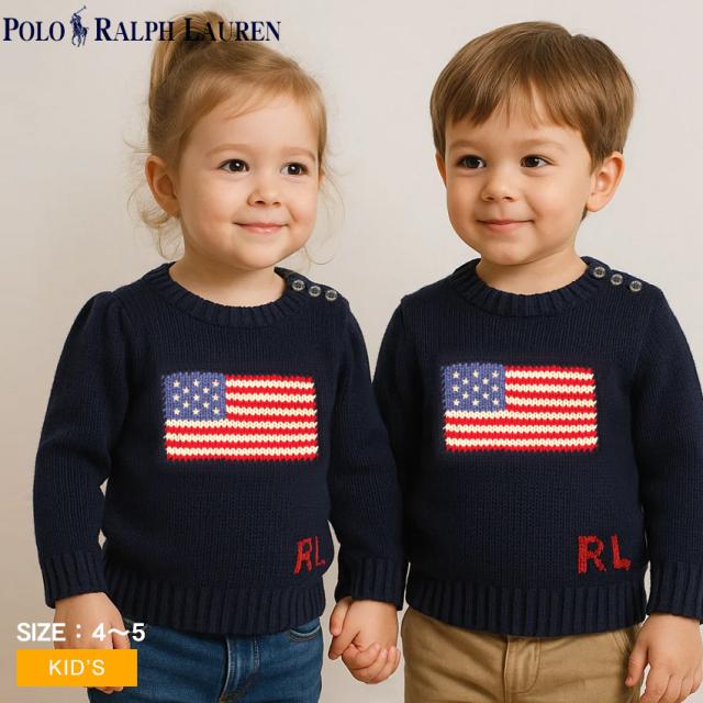 ポロ ラルフローレン ニット キッズ ジュニア 子供 FLAG COTTON CREW SWEATER ネイビー 紺 POLO RALPH LAUREN 312668609 セーター トップス 肩釦 プルオーバー 長袖 クルーネック ブランド ロゴ カジュアル ウェア ウエア おしゃれの通販は 13,860円