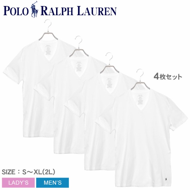 夏新作 ポロ ラルフローレン 半袖tシャツ レディース メンズ Vネックtシャツ 4パック ホワイト 白 Polo Ralph Lauren トップス 半袖 アンの通販はau Pay マーケット Z Craft