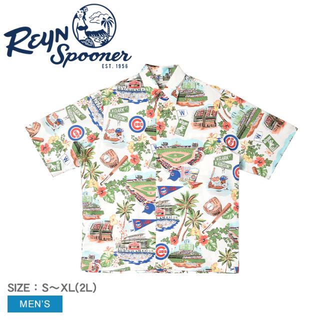 【ネコポス配送】 レインスプーナー 半袖シャツ メンズ CHICAGO CUBS マルチ REYN SPOONER B552812122 トップス シャツ ウェア ウエア 半袖 柄シャツ アロハシャツ ボタンダウンシャツ MLB シカゴ・カブス メジャーリーグ 野球 総柄 プリント カジュアル 父の日 夏新作