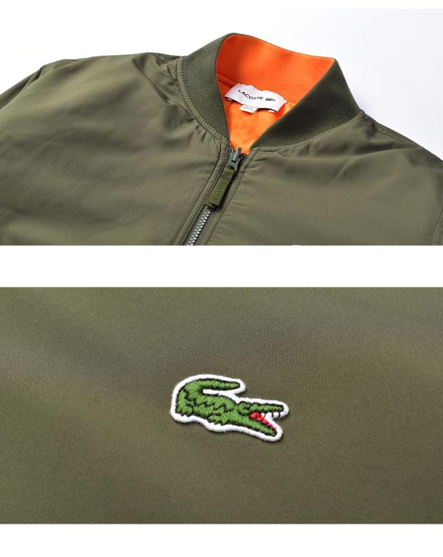 【LACOSTE】ラコステ リバーシブルボンバージャケット ネイビーカーキ/50 ラコステ LACOSTE リバーシブルボンバージャケット （ネイビー