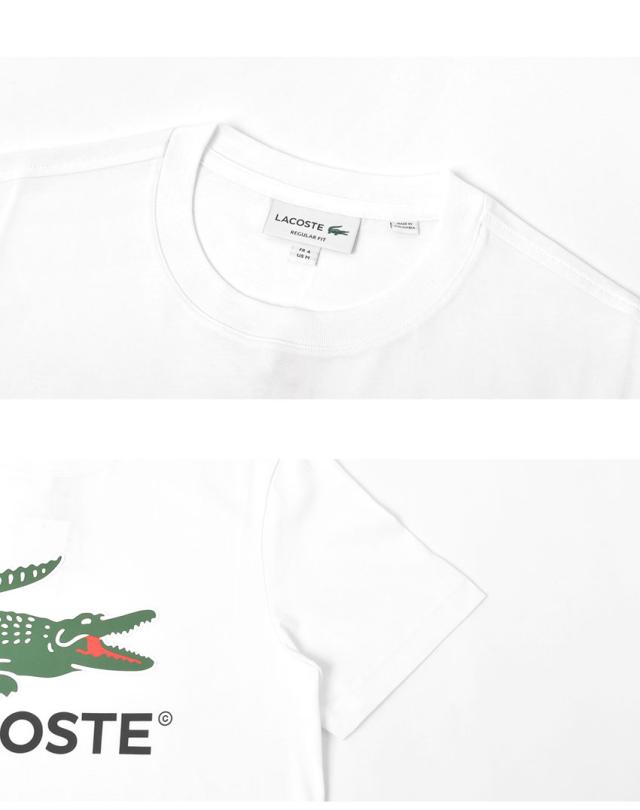 ラコステ 半袖Tシャツ メンズ COTTON JERSEY SIGN PRINT ホワイト 白 LACOSTE TH1285 ウェア トップス 半袖 Tシャツ プリント クルーネック ブランド カジュアル シンプル ワニ ロゴ カットソー 人気 おしゃれ お洒落 コットンの通販は