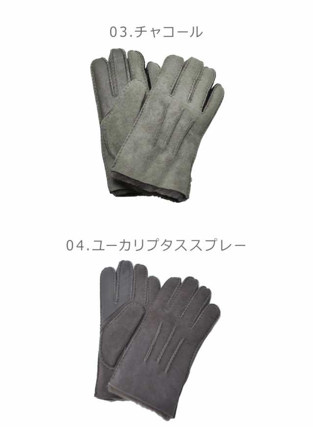 UGG グレー レザー手袋 (型番: 1101188) 新品タグ付き