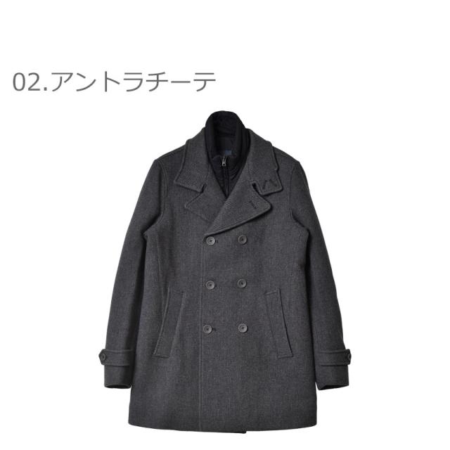ヘルノ コート メンズ テック Pコート ブルー 青 ネイビー 紺 HERNO 