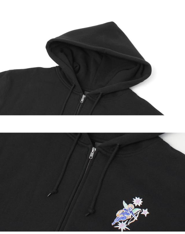 ハフ パーカー メンズ CUPID F／Z HOODIE ブラック 黒 HUF