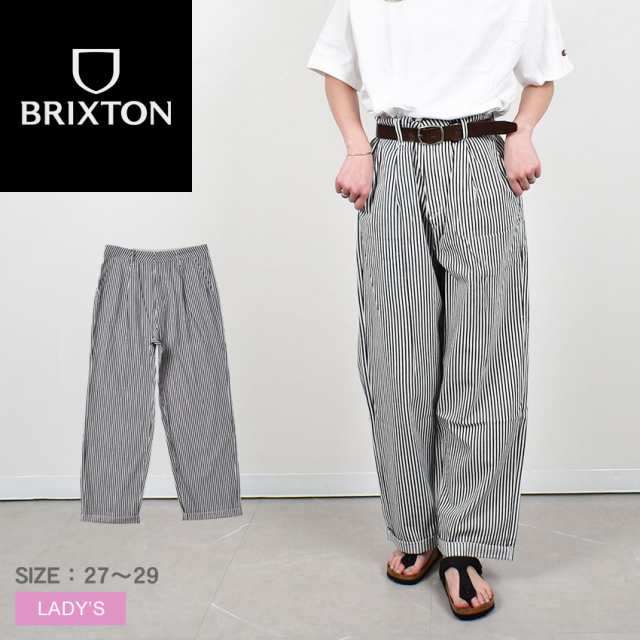 ブリクストン パンツ レディース VICTORY TROUSER PANT ネイビー 紺 BRIXTON 04227 ウエア 長ズボン ズボン ボトムス ストライプ 総柄 ブ