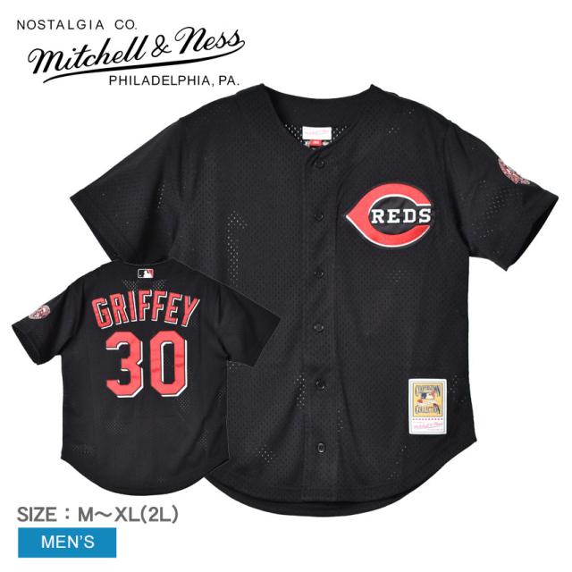 ミッチェルアンドネス ユニフォーム メンズ ブラック 黒 レッド 赤 MITCHELL ＆ NESS ABBF3116-CRE00KGJBLCK ウエア トップス ベースボールジャージ ストリート オーセンティック ブランド カジュアル アメカジ スポーティ ロゴ 半袖 夏新作