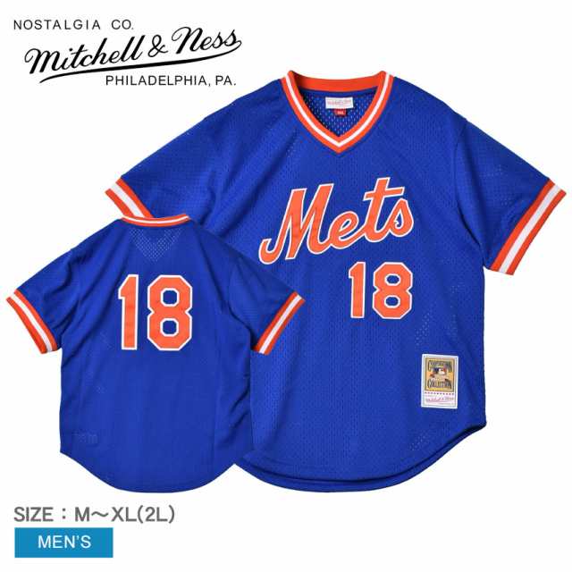 ミッチェルアンドネス ユニフォーム メンズ ダリルストロベリーニューヨークメッツ1986 ブルー MITCHELL ＆ NESS ABPJ3055-NYM86GCAROYA