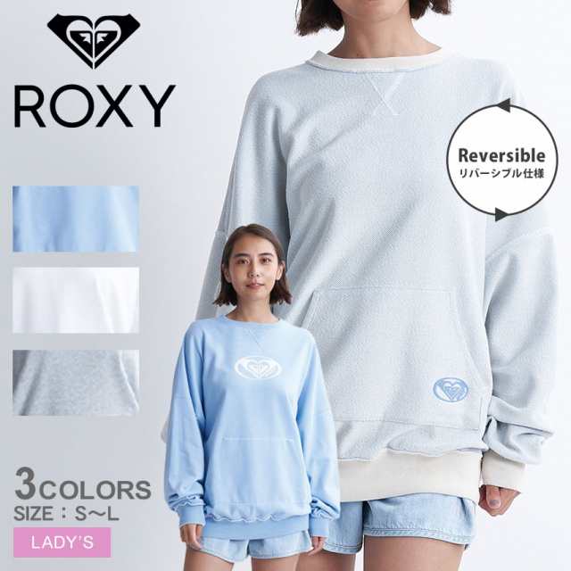 ロキシー スウェット レディース PLANET RING PULLOVER ホワイト グレー ROXY RPO241065 ウエア スエット スウェット 2way リバーシブル 長袖 トップス 裏毛 クルーネック カンガルーポケット プリント カジュアル スポーティ シンプル 春新作の通販はスウェット・プルオーバー