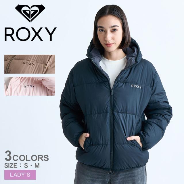 ロキシー 中綿ジャケット レディース THINKING OF YOU ブラック 黒 ブラウン 茶 ROXY RJK244014 フルジップ ジップアップ アウター 上着 防寒 長袖 ウェア フーディ フード付き シンプル カジュアル スポーティ ブランド ワンポイントの通販は
