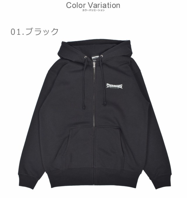 スラッシャー パーカー メンズ GONZ THUMBS ZIP HOODIE グレー