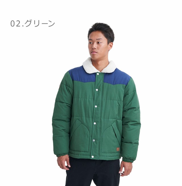 L QUIKSILVER ジャケット 中綿 緑 アウター 上着 クイックシルバー