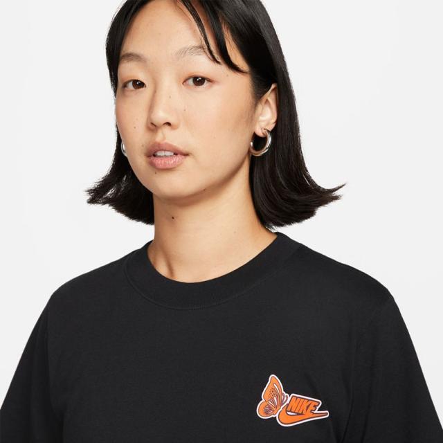 NIKE スポーツウェア Tシャツ M ブラック/オレンジ ナイキ 半袖Tシャツ レディース スポーツウェア ウィメンズ T