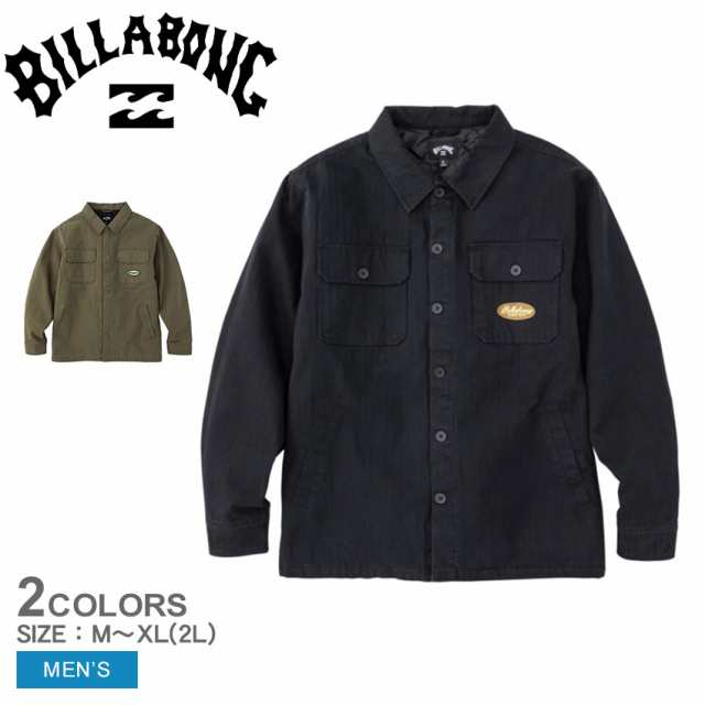 ビラボン ジャケット メンズ WORK SHIRTS JKT 長袖シャツ ブラック 黒 カーキ BILLABONG BD012108 ウエア トップス 長袖 ロゴ ワッペン