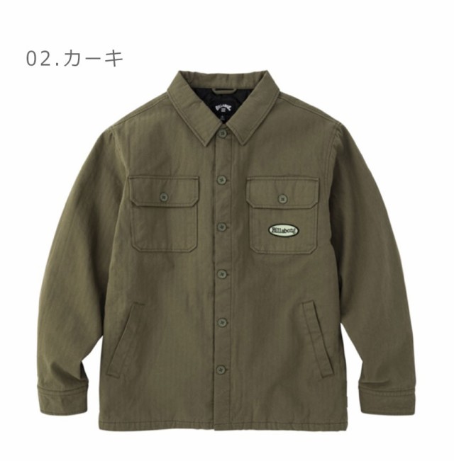 ビラボン ジャケット メンズ WORK SHIRTS JKT 長袖シャツ ブラック 黒 カーキ BILLABONG BD012108 ウエア トップス 長袖 ロゴ ワッペン 