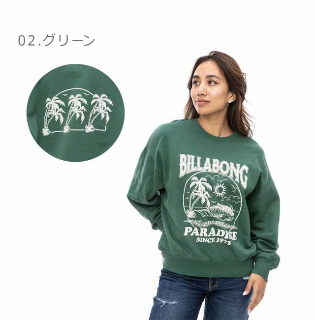 ビラボン トレーナー レディース FRESH TAKE KENDAL SW トレーナー ブラック 黒 ホワイト 白 BILLABONG BE014007 ウエア トップス スエット スウェット ブランド サーフ アウトドア シンプル クルーネック カジュアル スポーティ 春新作の通販は