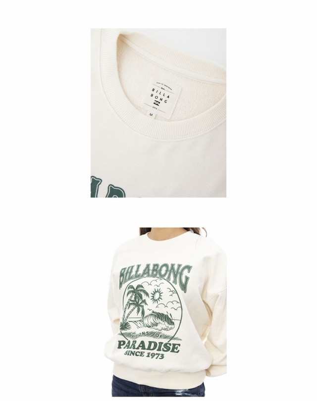 ビラボン トレーナー レディース FRESH TAKE KENDAL SW トレーナー ブラック 黒 ホワイト 白 BILLABONG BE014007 ウエア トップス スエット スウェット ブランド サーフ アウトドア シンプル クルーネック カジュアル スポーティ 春新作の通販は