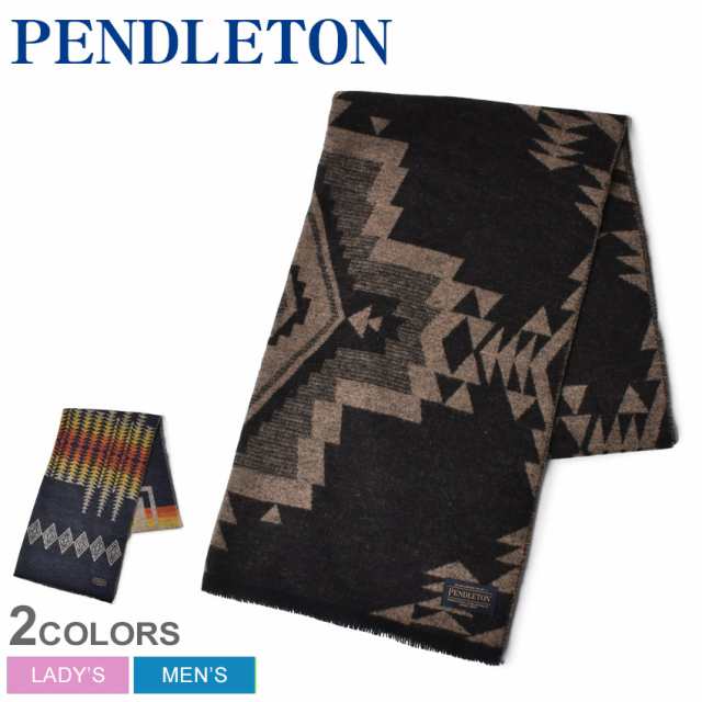 ペンドルトン マフラー レディース メンズ ブラック 黒 PENDLETON GS793 ストール ブランド ブランケット 総柄 幾何学模様 おしゃれ ブラ