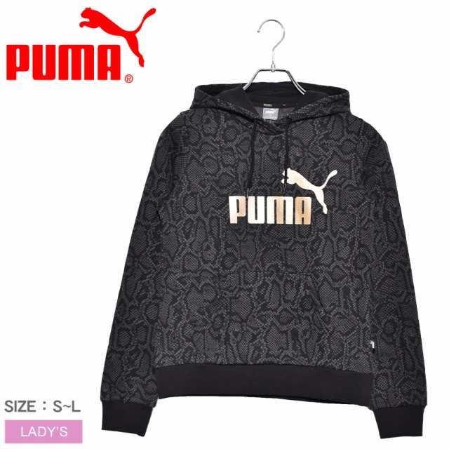 プーマ パーカー レディース Aopフーディ ブラック 黒 パイソン柄 Puma トップス 裏起毛 長袖 ブランド シンプル スポーティ プルの通販はau Pay マーケット Z Craft