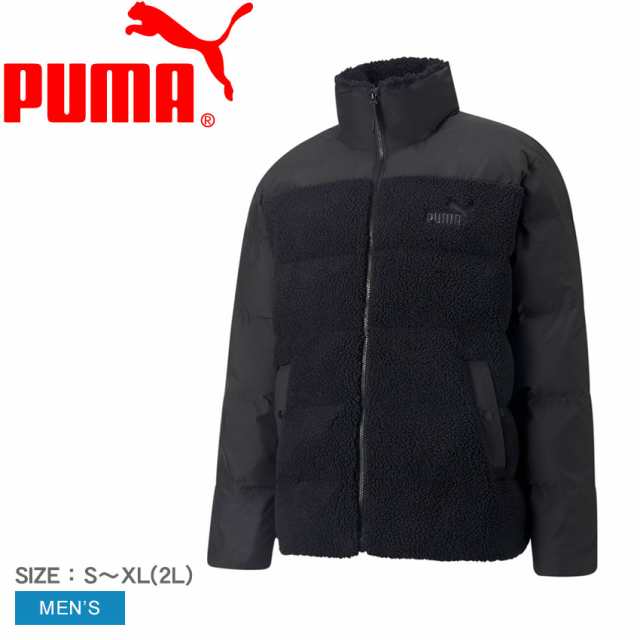 プーマ アウター メンズ シェルパ パッファー 中綿 ジャケット ブラック 黒 PUMA 672431 ジャケット 防寒 上着 羽織 ボア 中綿 フルジッ