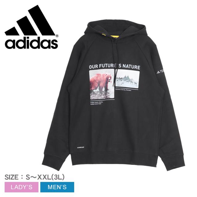 アディダス パーカー レディース メンズ ナショナル ジオグラフィック Aeroready ウォーミングパーカー ブラック 黒 ADIDAS KQL38 ウエア トップス 長袖 フーディー フーディ プルオーバー スウェット スエット オーバーサイズ ゆったり 春新作の通販は