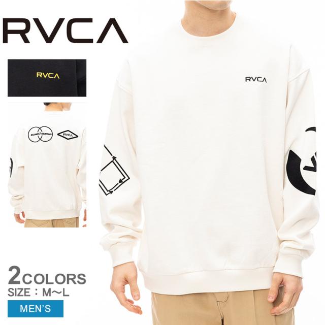 ルーカ トレーナー メンズ STACKHOUSE CR ホワイト 白 ブラック 黒 RVCA BE042033 スウェット クルーネック ポリコットン 刺繍 フェルトパッチ 起毛 ビッグシルエット カジュアル ストリート アメカジ オーバーサイズ コンフォート 春新作の通販は