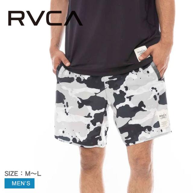 ルーカ ショートパンツ メンズ スタッシュ ヨガー ストレッチ ウォークパンツ ショートパンツ ブラック 黒 ホワイト 白 RVCA BE042606 コラボ カモ柄 4WAYストレッチ 吸汗 サイドポケット ファスナー付き ヒップポケット ドローコードの通販は 8,826円