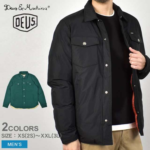 デウス エクス マキナ ジャケット メンズ ALPINE PADDED OVERSHIRT ブラック 黒 グリーン 緑 DEUS EX MACHINA DMF226489 ウェア トップス