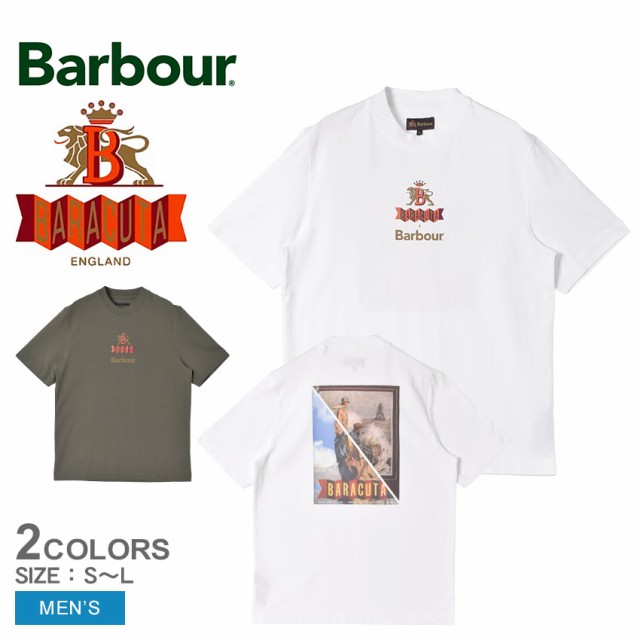 バブアー 半袖シャツ メンズ Archive Relaxed T-Shirt ホワイト 白 カーキ BARBOUR MTS1363 BARACUTA バラクータ コラボ トップス Tシャツ 半袖 プリント ウエア ブランド カジュアル アウトドア ミリタリー トラッド シンプルの通販は