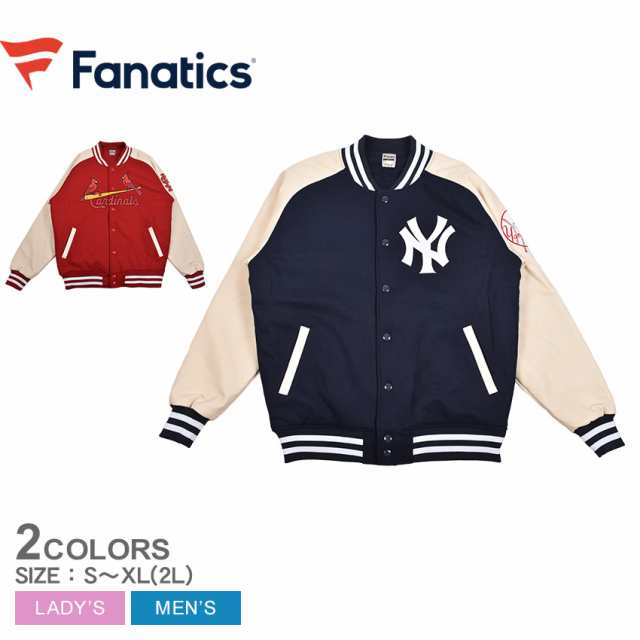 ファナティクス アウター レディース メンズ PU メルトン JKT ネイビー 紺 レッド 赤 FANATICS ML2323 スタジャン スタジアムジャケット