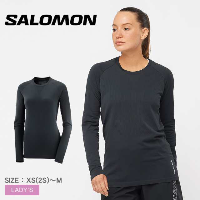 サロモン 長袖Tシャツ レディース センス オーバー シーズン ブラック 黒 SALOMON LC1878300 トップス クルーネック 長袖 スポーティ 軽