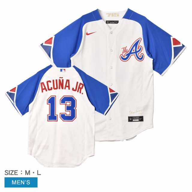 ナイキ ユニフォームシャツ メンズ OFFICIAL REPLICA JERSEY ホワイト 白 NIKE T770-01O2 ロナルド・アクーニャ アトランタ・ブレーブス