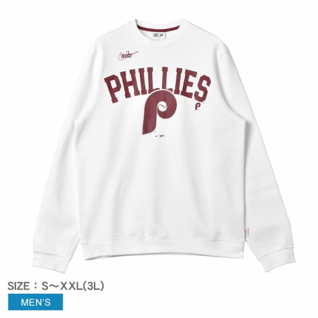 ナイキ スウェット メンズ COOPERSTOWN ATHLETIC TEAM LONG SLEEVE CNECK ホワイト 白 NIKE NKPU-12AR フィラデルフィア・フィリーズ MLB