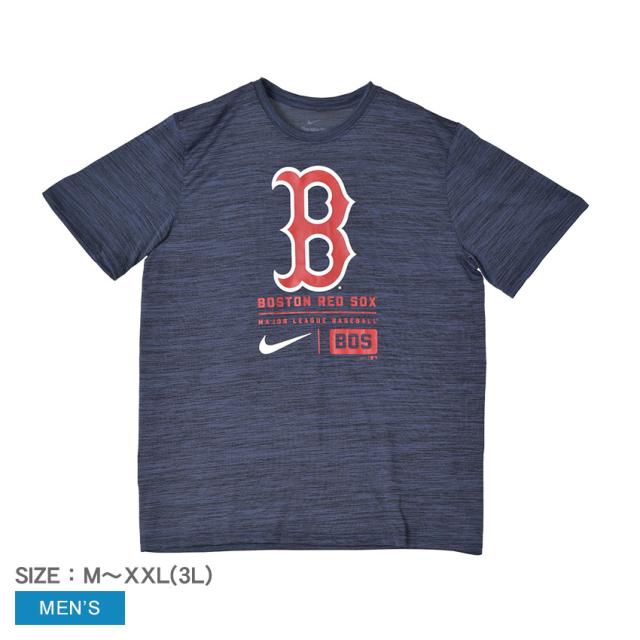 【メール便可】ナイキ 半袖Tシャツ メンズ Large Logo Velocity Tee ネイビー 紺 NIKE NKPQ-44B-BQ-B1Y Tシャツ 半袖 ボストン・レッドソックス Boston Red Sox MLB ウエア トップス 野球 メジャーリーグ 吸汗速乾 Dri-Fit ドライフィット ZSPO 夏新作