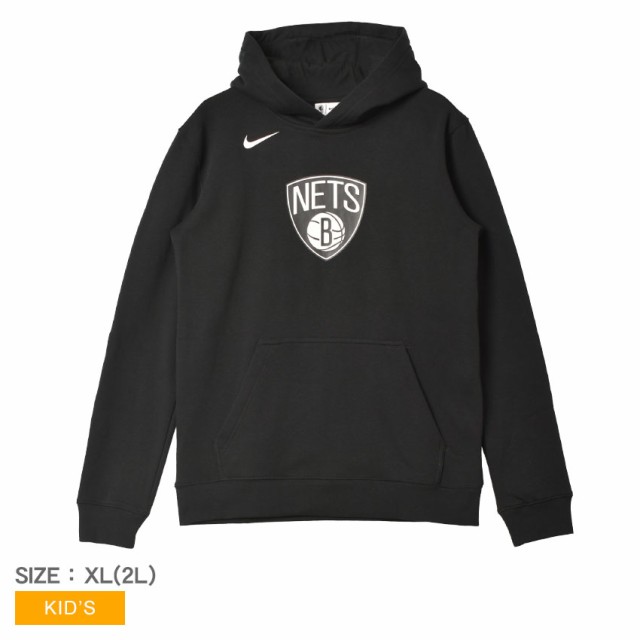 ナイキ パーカー キッズ ジュニア 子供 CLUB LOGO FLEECE ブラック 黒 NIKE EZ2B7FGTC BROOKYLN NETS ブルックリン・ネッツ NBA チームロ