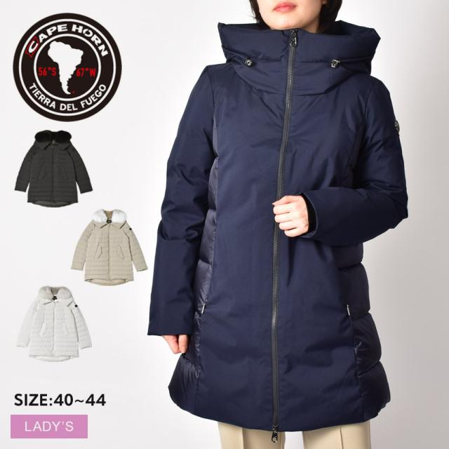 ケープホーン ダウンジャケット レディース MANTOCO ブラック 黒 ブルー 青 CAPE HORN 72540 アウター ダウン ダウンコート コート 上着 防寒 フード 長袖 カジュアル シンプル ブランド ロゴ ジップアップ 通勤 旅行 保温 温かい 暖かいの通販はダウンジャケット