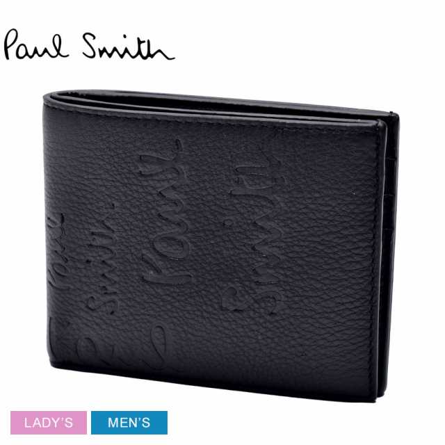 ポール スミス 財布 レディース メンズ ウォレット ビルフォード ブラック 黒 マルチカラー PAUL SMITH 7267-ILOGEM 本革 ブランド プレ