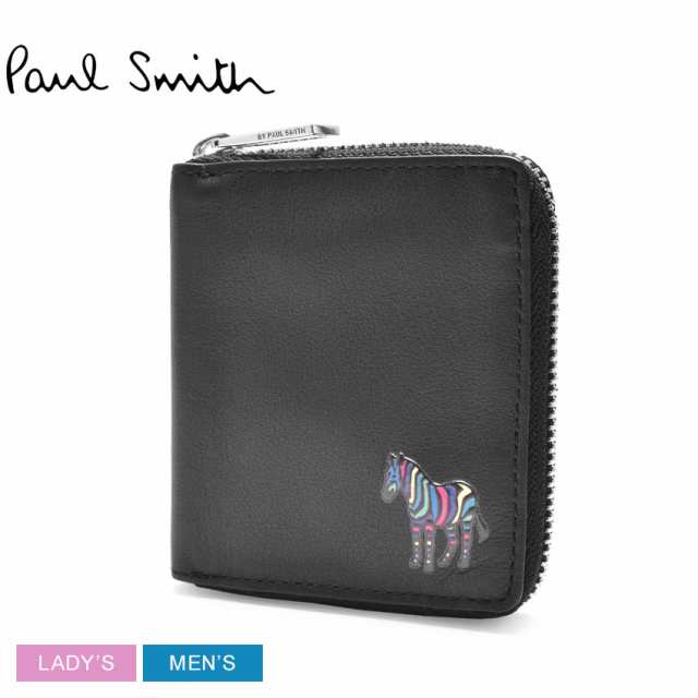 ポール スミス 財布 レディース メンズ ZIP WALLET ZEBRA ブラック 黒 イエロー PAUL SMITH M2A-7345-KZEBRA ウォレット 本革 ブランド