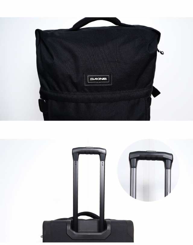 ダカイン キャリーバッグ レディース メンズ 365 ROLLER 120L スーツケース ブラック 黒 DAKINE BE237025  120リットル スーツケース キャリーケース 旅行 修学旅行 海外旅行 出張 ホームステイ 大型 大容量 ロゴ 6泊 スーツケース・キャリーバッグ