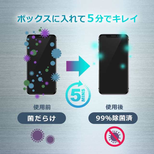 除菌ボックス 99%除菌 360°UV除菌 簡単 スマホ アクセサリー マスク 時計 清潔 安心 滅菌 予防 除菌ケース スマート除菌BOX ホワイト  白｜au PAY マーケット