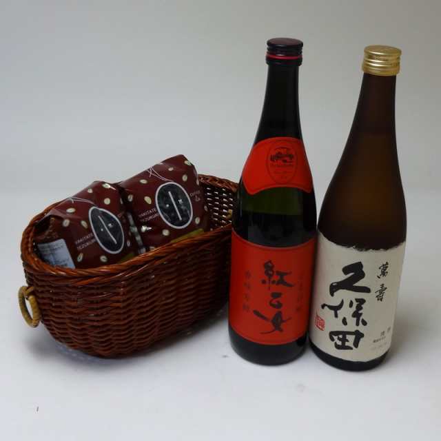 贈り物セット 珈琲とお酒セット 紅乙女 胡麻焼酎 福岡県 朝日酒造 萬寿 純米大吟醸 新潟県 計7ml 2本 オススメ珈琲豆 特 の通販はau Pay マーケット 贈り物本舗じざけや