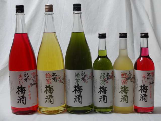 こんな梅酒福袋が欲しかったぁ　6本セット(中野BC 蜂蜜梅酒 緑茶梅酒 赤い梅酒) 1800ml×3本＋720ｍｌ×3本