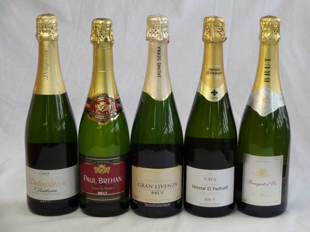 スパークリングワイン白辛口豪華5本セット ハウメ・セラ ブリュット スペインスパークリングワイン750ml・エレタット・エル・パの通販は