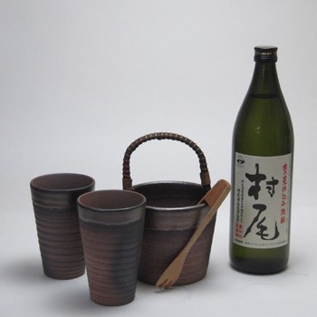 豪華酒器セット陶芸作家 安藤嘉規作（本格芋焼酎 赤霧島720ml）焼酎ギフト 焼酎セット