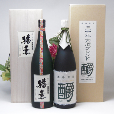 【 3セット】【数量限定】13年熟成本格むぎ焼酎（桐箱入り）×30年古酒ブレンド米焼酎しょう　エクセレンス　　猶薫（なおしげ）1800ｍｌ×6本　神楽酒造_1