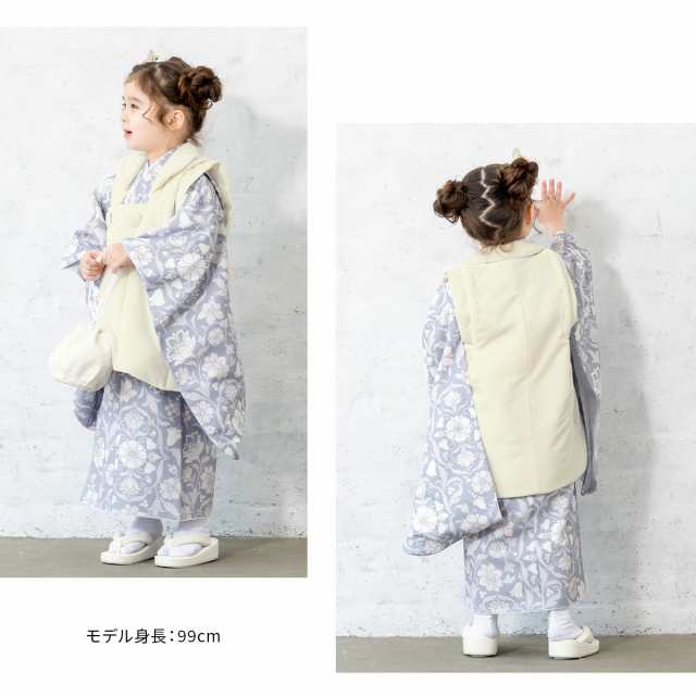 七五三 着物 3歳 販売 女の子 三歳 着物セット 被布セット 白 薄紫系 花 被布着 きもの 和服 和装 女児 子供 送料無料｜au PAY  マーケット