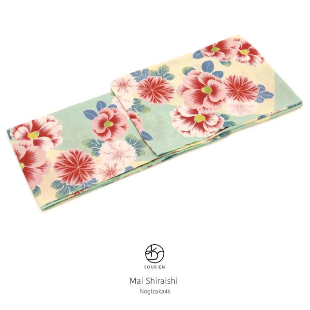 ブランド Mai Shiraishi レディース浴衣 薄緑色 グリーン クリーム 椿 菊 Teijin 仕立て上がり フリーサイズの通販はau Pay マーケット Soubien