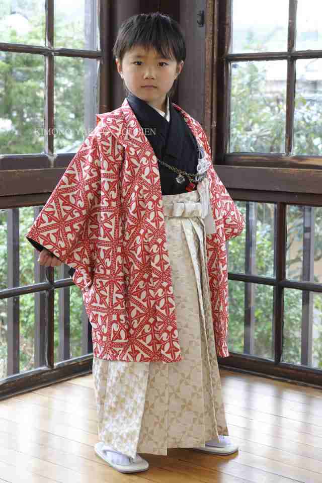 超目玉 七五三 五歳 男児 羽織袴セット 着物 日本製 花わらべ 祝着